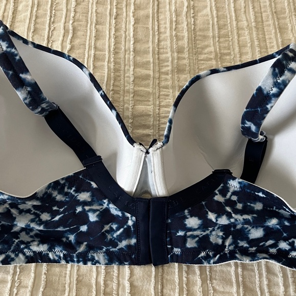 Cacique Blue and White Full-Coverage Bra with Underwire - Picture 2 of 4